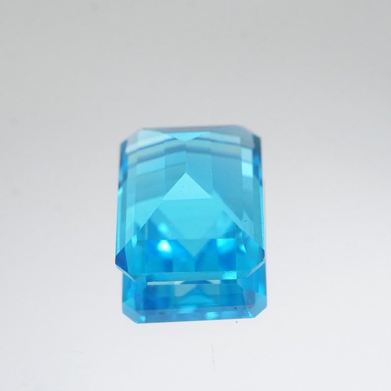 Topaze bleue pour fabrication de bijoux, gemme rectangulaire 7 x 5 mm - 4