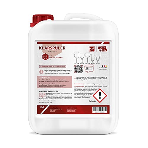 Klarspüler 10l FURTIL Klar für gewerbliche Spülmaschinen, Geschirr- und Gläserspülautomaten; Gastro Geschirrspülmittel flüssig