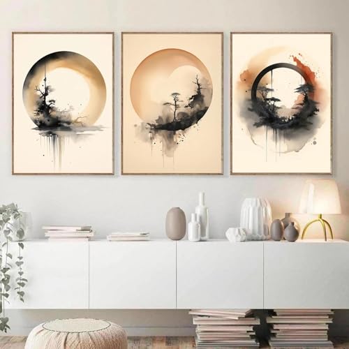 Affiches abstraites XINBAO pour habiller un grand mur vide triptyque Boho