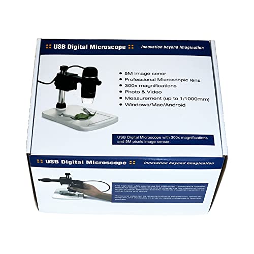 Image of 5 MP 300x Handheld USB Digital Microscope Pro with 8 LEDs Brightness Adjustable Measurement Software