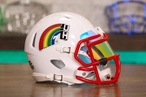 Hawaii, Warriors Collectible Speed Mini Helmet - GG Special Edition - with Free USA Flag Decal - Green Gridiron