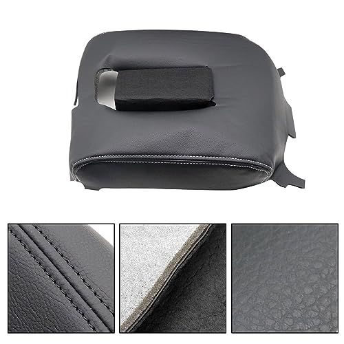 SecosAutoparts Black Leather Center Console Leather Lid Armrest Cover Replacement Gray Stitch Compatible with Chevy Silverado Compatible with GMC Sierra 2014 2015 2016 2017 2018 by SecosAutoparts - Image 6