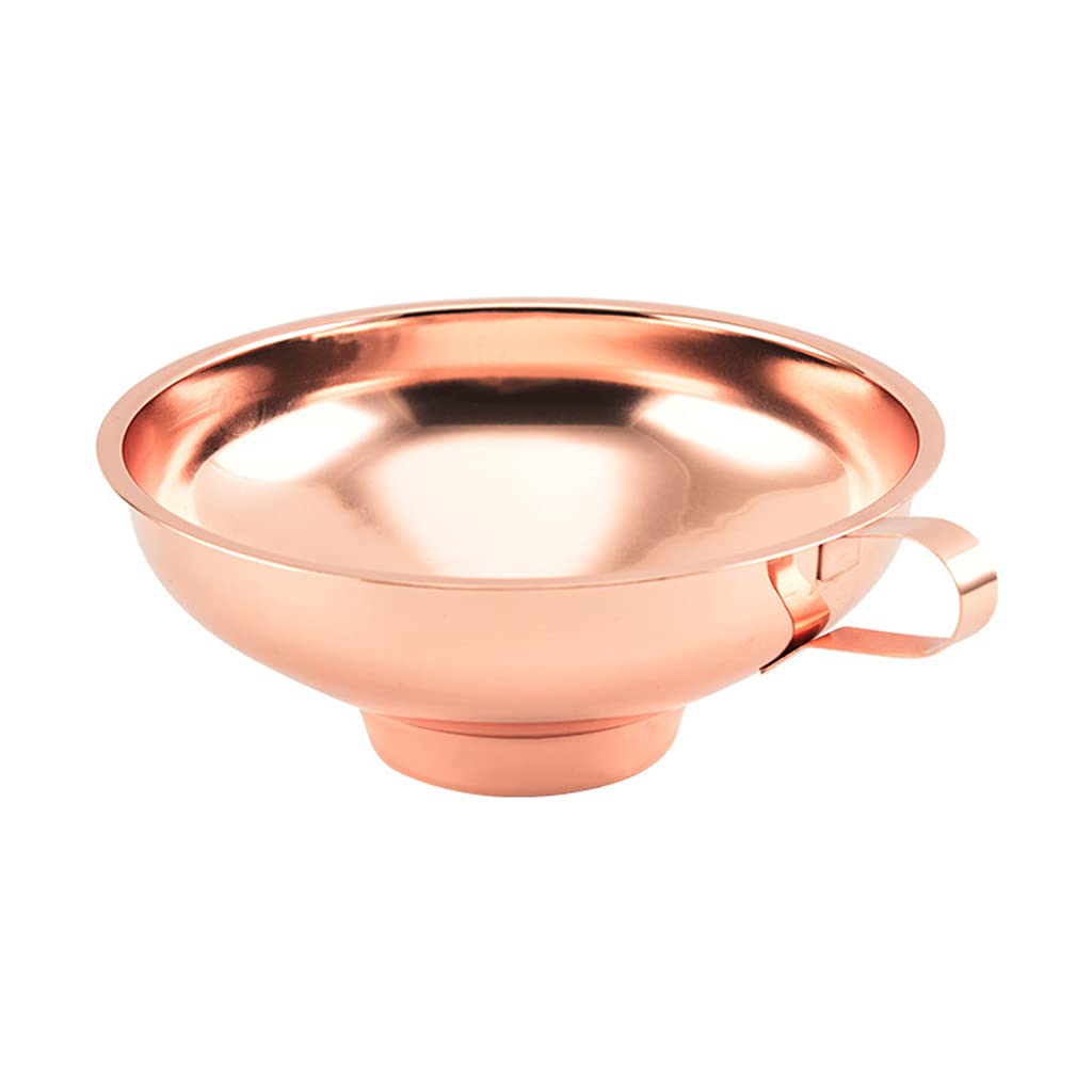 XZQYDS Stainless Steel Wide Mouth Rose Gold Jar Canning Funnel with Handle Kitchen Tool