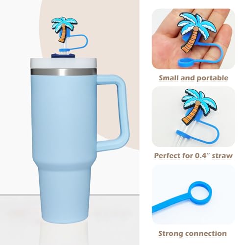 20Pcs Random Different Straw Cover Toppers for Stanley 40oz Cute Tumbler Straw Cap for 0.4inch Straws Stanley Cup Accessories