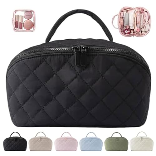 Trousse de toilette de voyage grande capacité MINGRI en cuir synthétique étanche pour femme