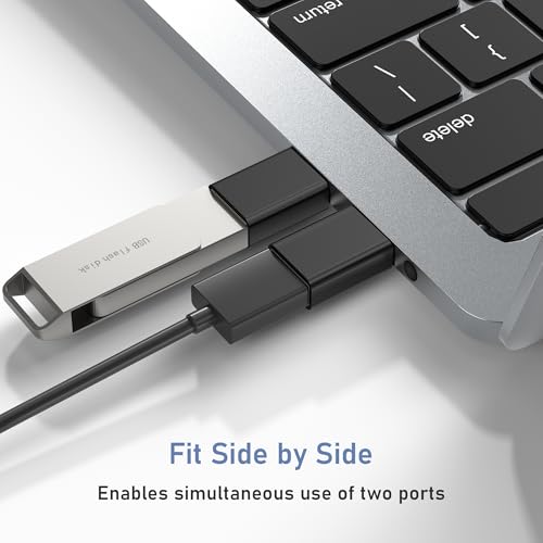 Image of USB-C to USB 3.0 OTG Adapter [2 Packs], Compatible with MacBook Pro, Chromebook, LG Gram, Galaxy S9 S8 Plus Note 8, LG V30 V20 G7 G6, Google Pixel XL 2, ZTE Blade Zmax and More (Black & Gray)