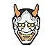JFFCESTORE Funny Kabuki Demon Morale Tactical Patch Embroidery Morale Patch Hook Backed Emblem (Kabuki Demon)