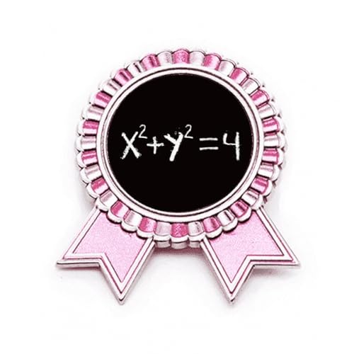 Broche équation de cercle rose en métal de taille M pour amateurs de mathématiques