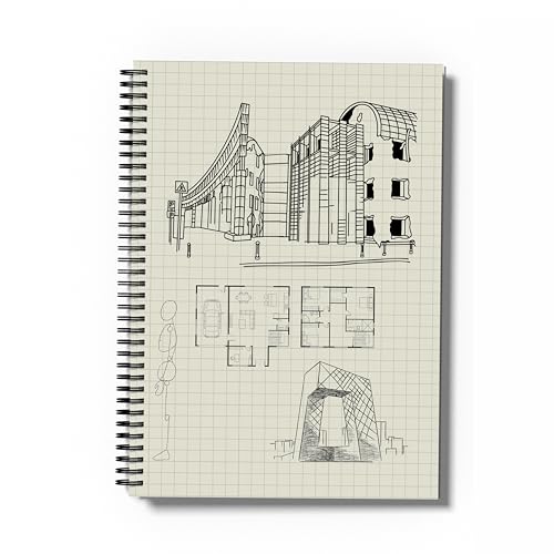 Image of PaperO A4 100 GSM Square Grid Notebook | 5mm Graph Pages | 100 Pages | Kraft Cover | 8.5 x 11 Inches | Ideal for Architects, Designers & Students (Plain Square)