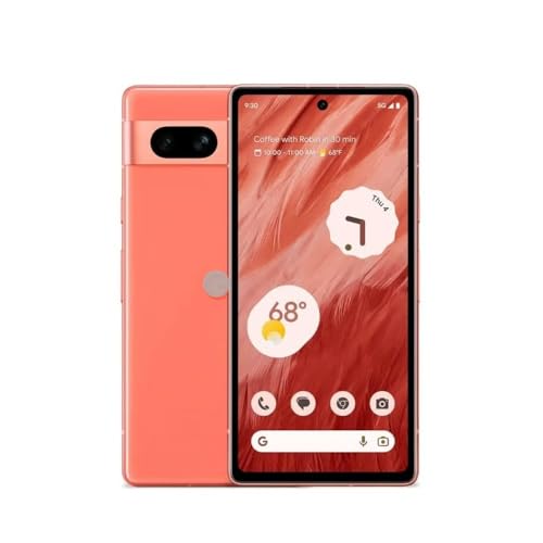 Pixel 7a vitre arrière de rechange corail avec objectif photo et support - 2