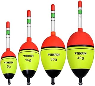 THKFISH Fishing Floats Bobbers Lights Slip Bobbers with Glow Sticks 5pcs Bobbers 1.4oz