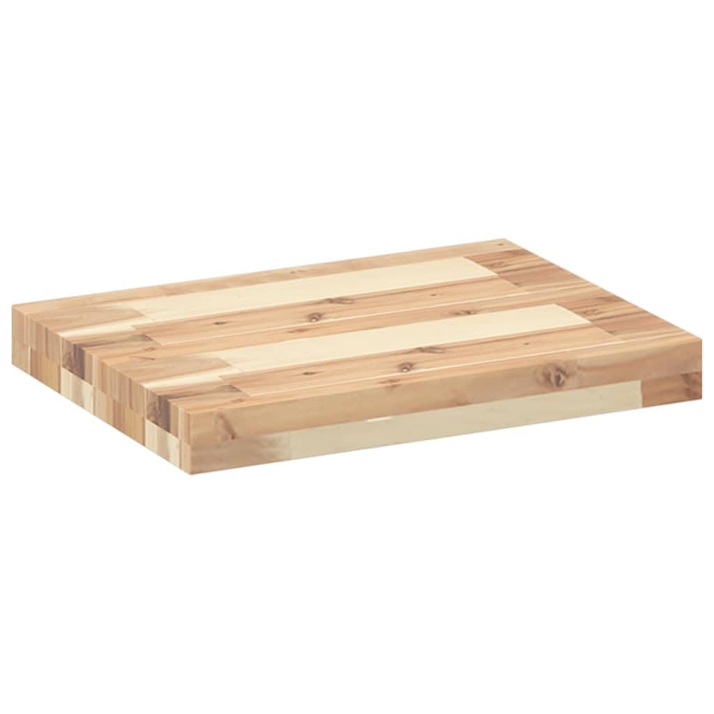 Piano per Tavolo Rettangolare in Legno Massello Acacia 40x30x4 cm, Superficie Liscia Non Trattata per Personalizzazione, Solido e Durevole per Rinnovo Casa o Contesti