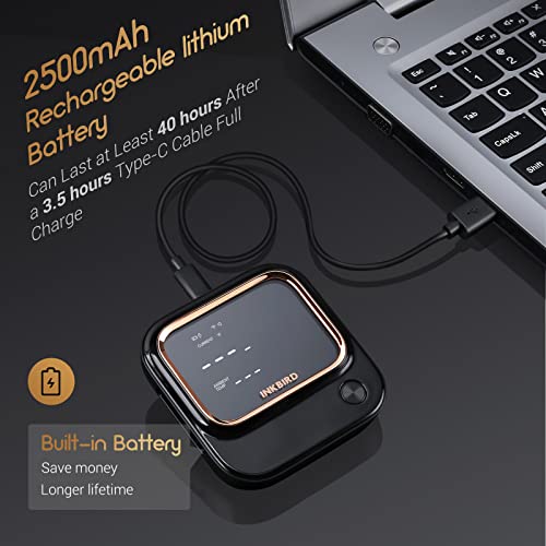 5Ghz Wifi And Bluetooth 5.1 Meat Thermometer, Inkbird Wifi Grill Bbq Meat Thermometer For Smoker, Cooking And Kitchen With 4 Probes, App Control, Alarm And Timer, Adjustable Backlit Lcd, Rechargeable #TOP6