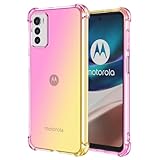 Sail&eng Handyhülle für Moto G42 Hülle/für Motorola G 42 XT2233-2 durchsichtige süße Verlauf-Hülle, ultradünne Kratzfeste Flexible TPU Hülle stoßfester Schutzhülle für Motorola Moto G42 4G Rosa/Gold