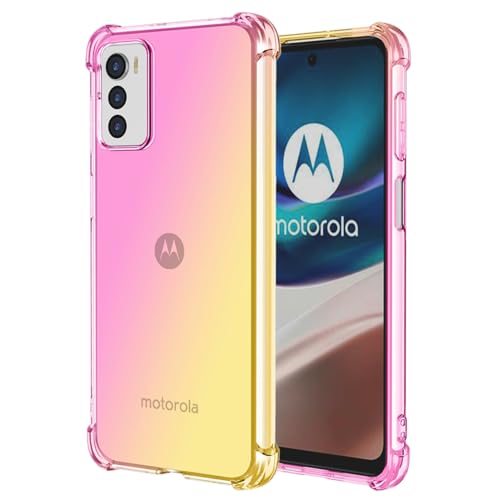 Sail&eng Handyhülle für Moto G42 Hülle/für Motorola G 42 XT2233-2 durchsichtige süße Verlauf-Hülle, ultradünne Kratzfeste Flexible TPU Hülle stoßfester Schutzhülle für Motorola Moto G42 4G Rosa/Gold