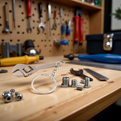 Mini Spanner Wrench,Copper Multifunctional Mini Metal Adjustable Creative Tool Wrench Spanner Key Chain Ring Keyring Adjustable Pocket Tools Practical Adjustable Wrenches Convenient,Adjustable Wrenche