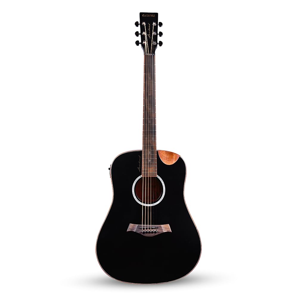 Kadence Slowhand Jumbo Semi Acoustic Guitar(Sh04) – Premium Black Spruce Wood with Heavy Padded Bag, Guitar Cable, Fiber Capo, Set Of Strings, Picks with Learning Course