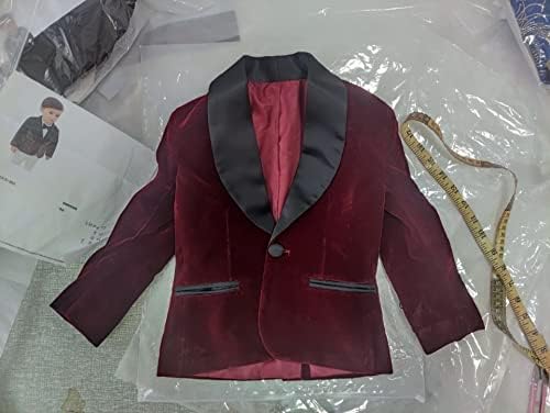 Toddler Boy Formal Suit Jacket Outfit Christmas Velvet Blazer Sports Coat for Kids Birthday Party JTZ019