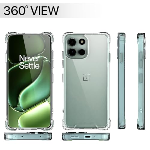 Image of Pikkme Back Cover for OnePlus Nord 6 5G PC + TPU Clear Transparent Raised Edges Shockproof Protective Phone Bumper Case(Transparent)