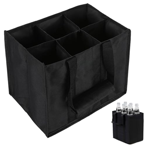 Dimensioni: 27x18x27 cm. GRKB 2 PCS 27 * 18 * 27Cm Borsa Portabottiglie 6 Scomparti Borsa per Bottiglia Sacchetto Porta Bottiglie di Vino con Divisori per Bottiglie per Il Trasporto con Divisori per Bottiglie
