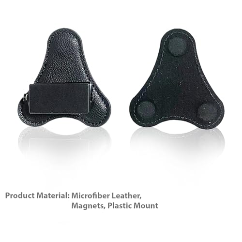 Soporte magnético para cámara de cuerpo con clip trasero de cuero negro 3