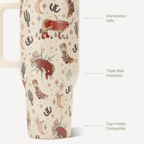 Image of HydroJug Traveler 32oz, Insulated Tumbler with Handle & Straw, Rodeo