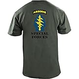 Army Special Forces Unit Full Color Veteran T-Shirt (L, Green)