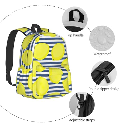 Sac à dos d'école citron élégant pour une rentrée joyeuse - 7