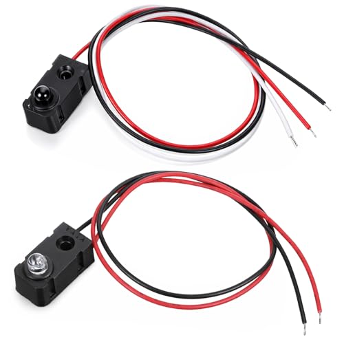 1 Pair IR Sensor IR Break Beam Sensor 5mm LEDs Counting Module Split Through-Beam Photoelectric Switch for Apply Relay, Cable Length 30cm/11.8inch