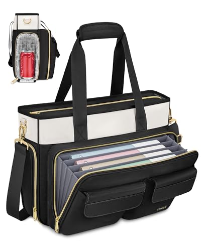 Ytonet Teacher Bag for Women, 15.6 Inch Teacher Tote Bag with Laptop Protective & Accordion File Pockets, Laptop Tote Work Bags Nurse Bags Professional Briefcase for Office, Business, College, Nursing