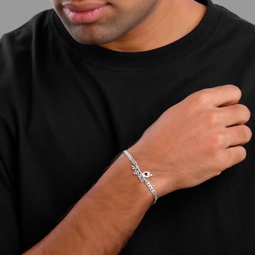 Image of GIVA 925 Lord Krishna Bracelet For Him, Adjustable | Studs to Gift Men & Boys| With Certificate of Authenticity and 925 Stamp | 6 Months Warranty