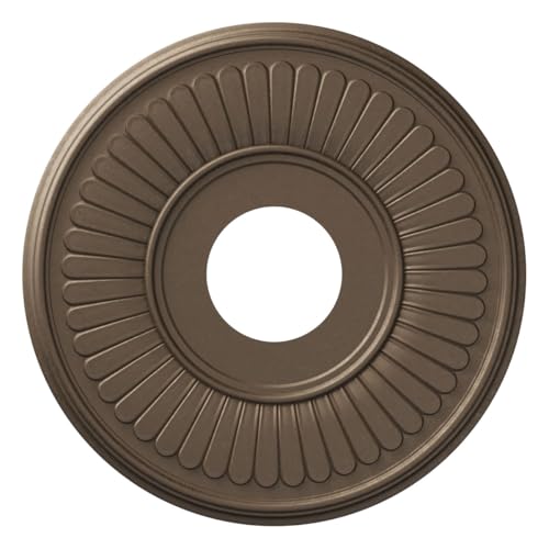 Image of Ekena Millwork 13 inchOD x 3 1 /2 inchID x 3 /4 inchP Berkshire Thermoformed PVC Ceiling Medallion (Fits Canopies up to 5 3 /4 inch), UltraCover Satin London Grey