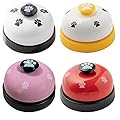 GNCLOUD Pet Training Bells, 4 Pack Dog Doorbell Dog Potty Toilet Training Bell?Interactive educational toys for pets? Interaction Bell for for Housing and Outdoor Training Dog?White?pink?yellow?red?