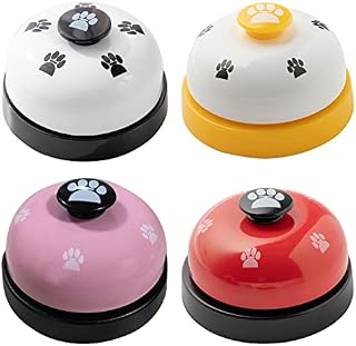 GNCLOUD Pet Training Bells, 4 Pack Dog Doorbell Dog Potty Toilet Training BellInteractive educational toys for pets Interaction Bell for for Housing and Outdoor Training DogWhitepinkyellowred