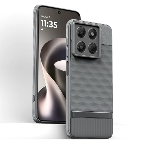 Image of Pikkme Back Cover for Motorola Moto G37 5G Camera Protection 3D Hexa Cube Design Silicone Protective Bumper Case (Grey)
