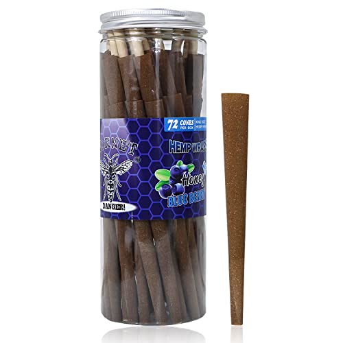 HORNET Blueberry Flavored Pre Rolled Cones 72 PCs of Herbaceous Fibers King Size (110mm)