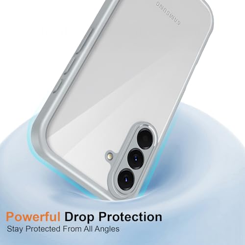 Image of Kapa Hawkeye Clear Slim Tough Back Cover for Samsung Galaxy M36 / F36 5G | Camera Lens Protector Anti Yellow Shockproof Clear Hybrid Case Cover (Grey Sides)