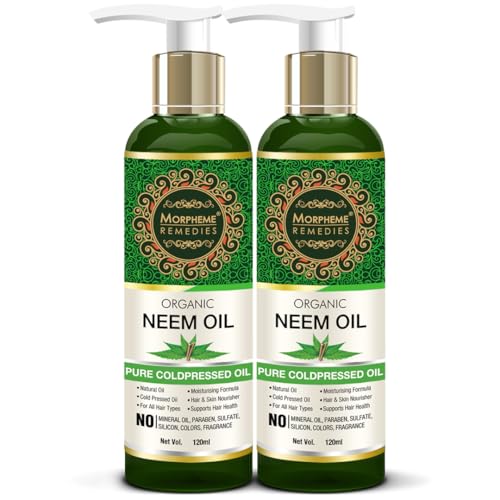 Image of Morpheme Remedies Pure Organic Neem Oil (ColdPressed & Undiluted) 120ml - Pack of 2