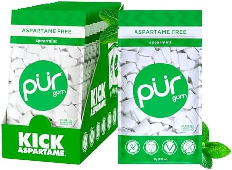 PUR Gum, Spearmint, Xylitol Gum, No Artificial Flavor, 660 Count (12x55)