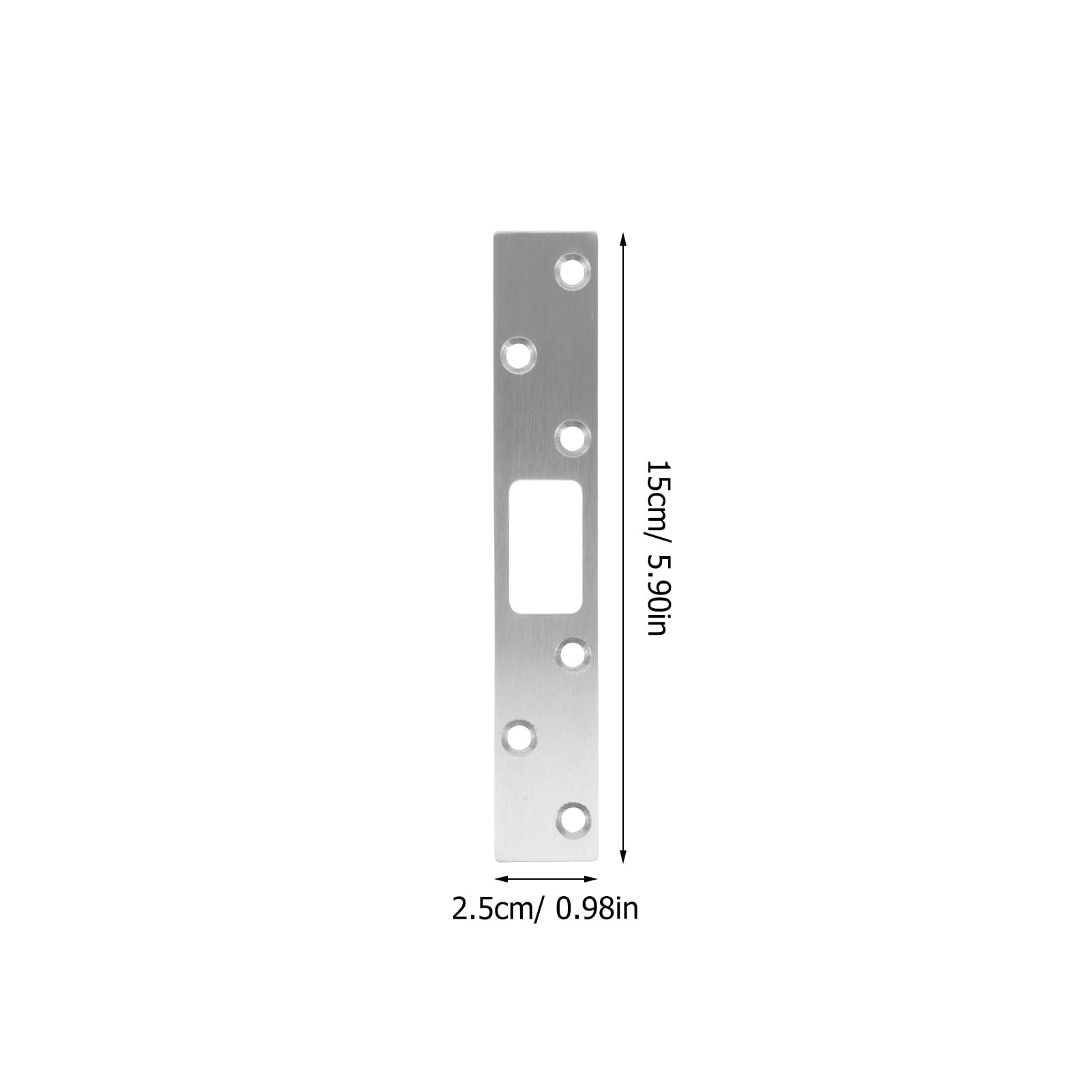 JEWEDECO Door Lock Plate Reinforcement Door Strike Plate Stainless Steel Security Latch, Silver, 15.00X2.50X0.30CM - Image 2