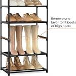 Stanz (TM) 10 Tier 20 Pairs Shoe Rack, Shoe Tower Shelf Entryway Cabinet Storage Organizer, Black