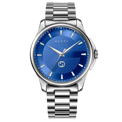 [GUCCI(グッチ)] 腕時計 G-Timeless G-タイムレス ブライトブルー 文字盤 ステンレススチール サファイヤガラス クォーツ Quartz 40MM スイス 時計 腕時計 ブランド YA126371 メンズ シルバー [並行輸入品]