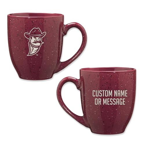 Image of Rico Industries NCAA New Mexico State Aggies Maroon Personalized 16 oz Team Color Laser Engraved Speckled Ceramic Coffee Mug