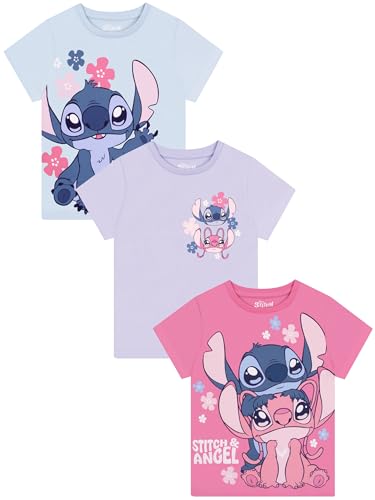 Disney Lilo & Stitch T Shirt Mädchen 3er-Pack Stitch & Angel Tshirt Kinder Aus Baumwolle Mädchen Kleidung Für Sommer Mehrfarbig 158
