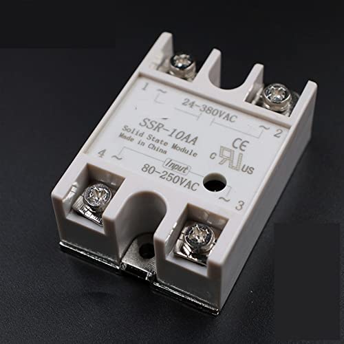Relé de estado sólido SSR-10AA AC-AC de 10 amperios y 24-380VAC salida para maquinaria industrial