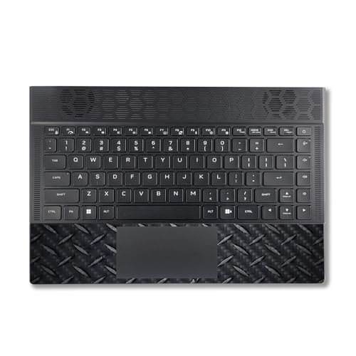 Image of MightySkins Carbon Fiber Skin Compatible with Alienware X14 R2 (2023) Full Wrap Kit - Black Diamond Plate | Protective, Durable Textured Carbon Fiber Finish | Easy to Apply | Made in The USA