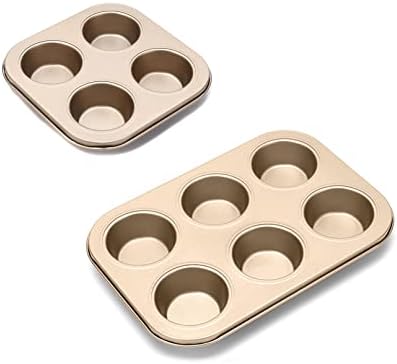 AGSYFFD 2 Piece Muffin Pan, Cupcake Pan Non-Stick Hamburger Baking Pan, Carbon Steel Cupcake Pan, Easy to Clean, Great for Cakes or Muffins