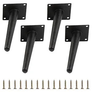 INCREWAY 4pcs 6 Inch Furniture Legs, Modern Sofa Oblique Tapered Replacement Legs with Mounting Screws, Metal Furniture Feet Decoration for Couch Dresser Closet Cabinet Cupboard (Matte Black)