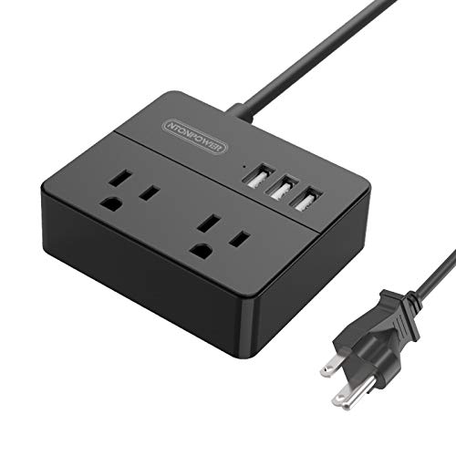 NTONPOWER Power Strip with USB Ports, 3 ft Indoor Small Extension Cord with Multiple outlets, Portable Desktop Charging Station, Cube Square Power Strip for Home Office, Travel, Dorm Room Essentials