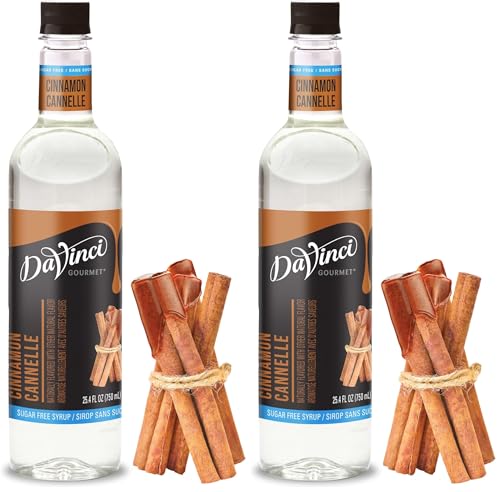Image of DaVinci Gourmet Sugar Free Cinnamon Syrup | 25.4 Fl OZ | Pack of 2